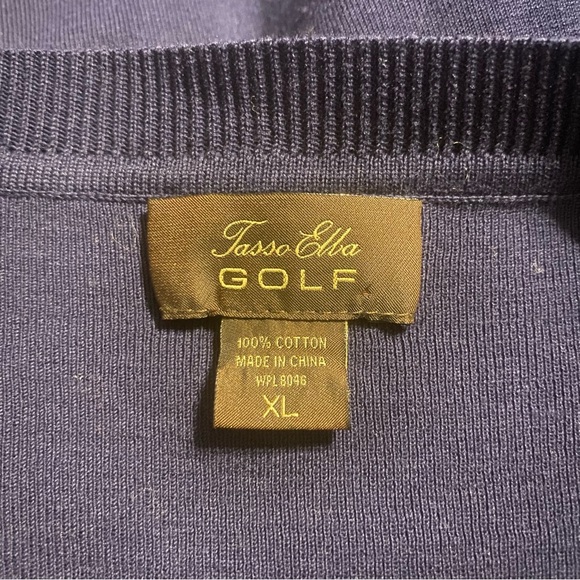 Tasso Elba Golf Blue Yellow Argyle Print V Neck Sweater Vest - Picture 4 of 4